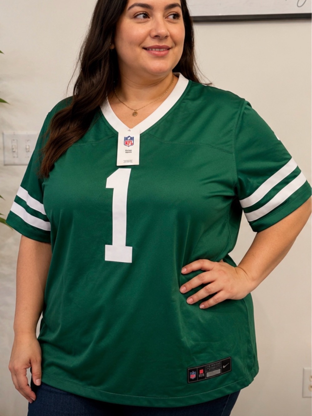NWT Women Nike, #1Ahmad Sauce Gardner New York Jets Jersey, Size XXL
